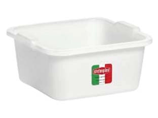 BACINELLA QUADRA IN POLIETILENE BIANCA- - cm.34x34x14 da lt.11 - 5 pezzi STEFANPLAST
