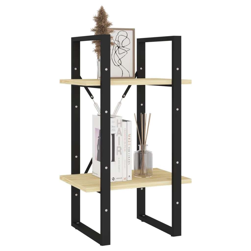 Libreria a 2 Ripiani 40x30x70 cm in Legno Massello di Pino cod mxl 24827
