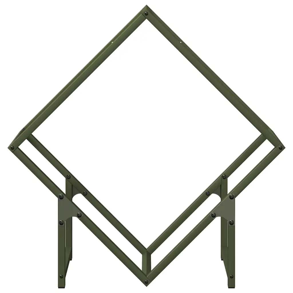 Rastrelliera per Legna da Ardere-Portalegna Verde Oliva 60x25x60 cm 823368