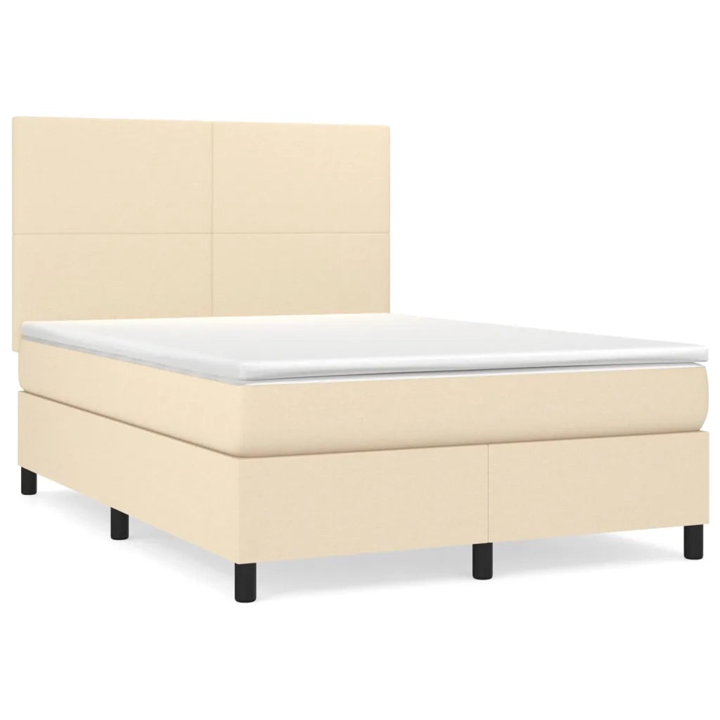 Giroletto a Molle con Materasso Crema 140x19 cm in Tessuto 3141614