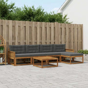 Set di divani da esterno con cuscino 6 pcs Naturale e Antracite
