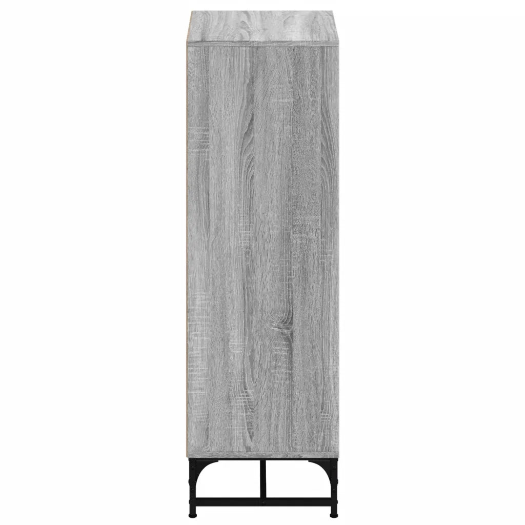 Credenza con Ante in Vetro Grigio Sonoma 35x37x120 cm
