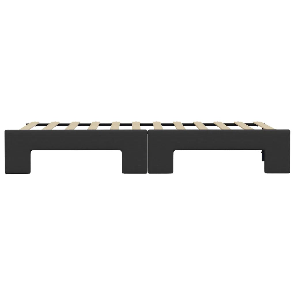 Divano Letto con Letto Estraibile-Sofa Letto-Daybed Nero 90x200 cm in Similpelle