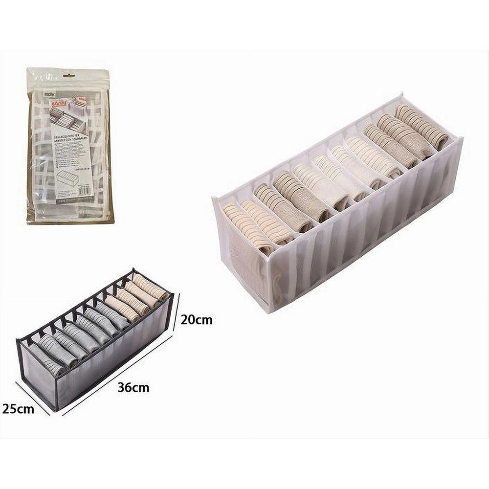 Trade Shop - Organizer Organizzatore Per Armadio Cassetti Pieghevole Con 9 Scomparti 87408 -