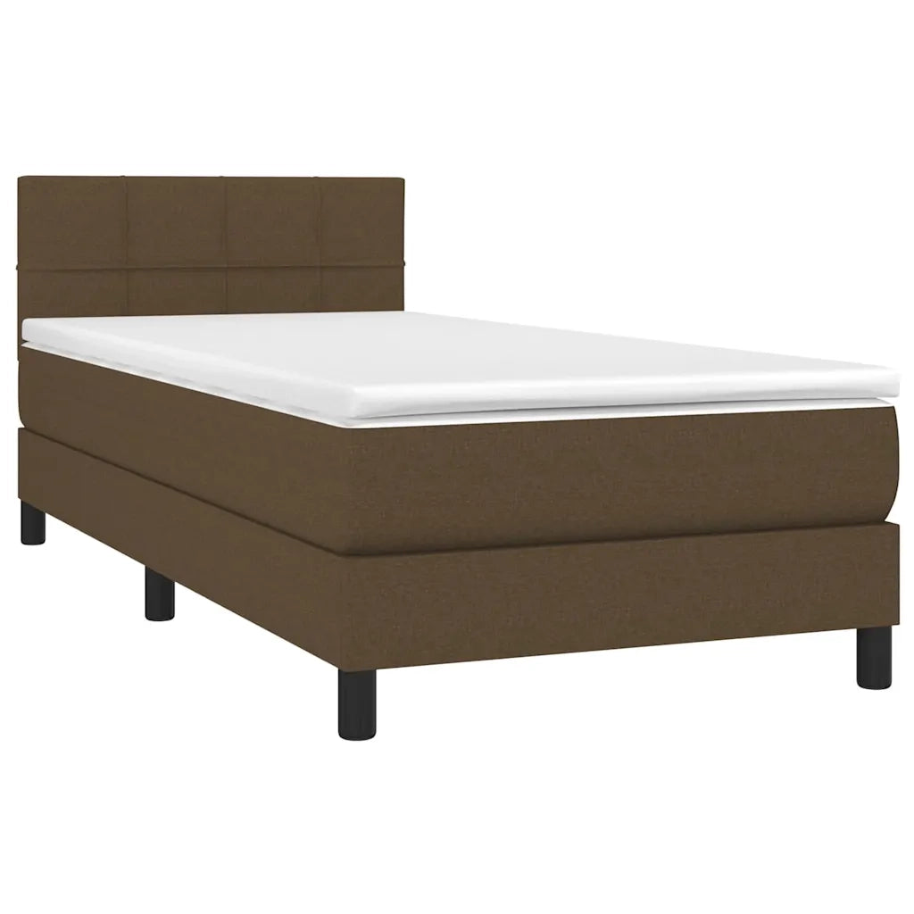 Giroletto a Molle con Materasso Marrone Scuro 90x200 cm Tessuto 3140028