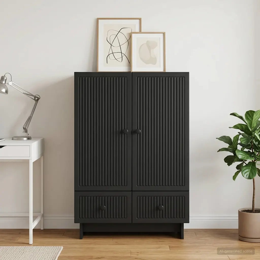 Credenza Nero 66 x 34,5 x 95 cm Legno ingegnerizzato 893976