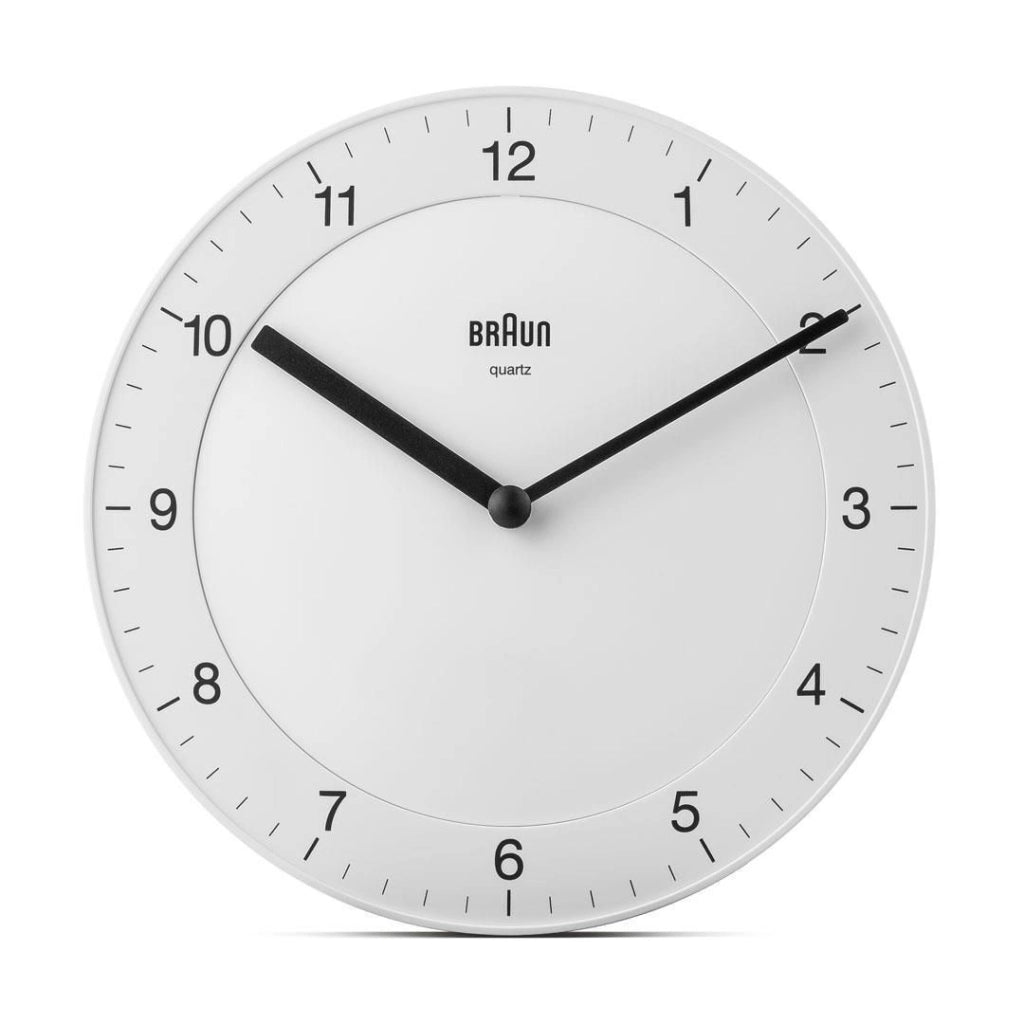 Braun BC06W Orologio da Parete al Quarzo Analogico Bianco 200 mm diametro colore Bianco
