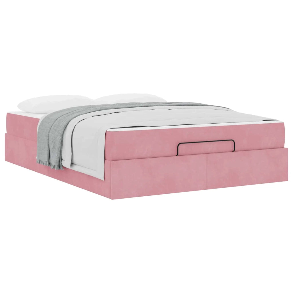 Struttura letto con materasso con materasso 2 pcs Rosa Velluto