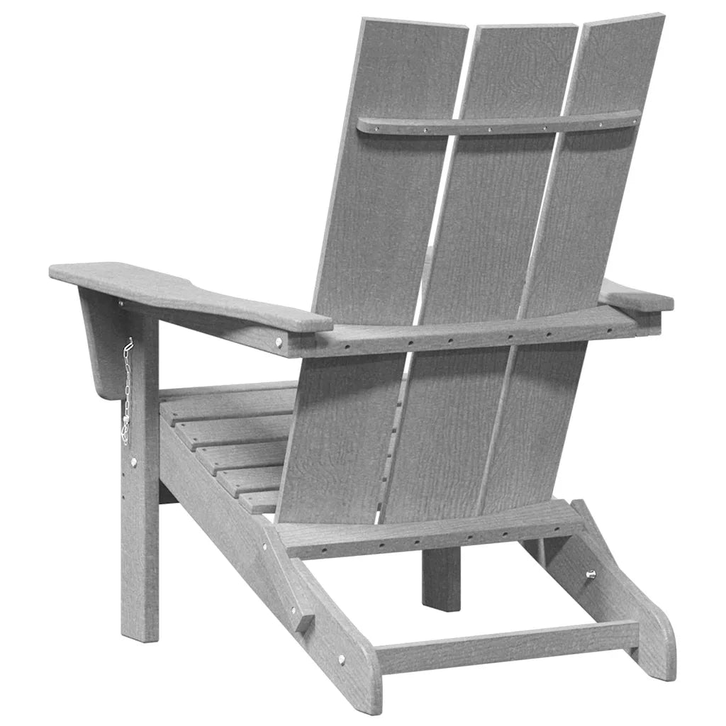 vidaXL Sedia Adirondack Pieghevole Grigio chiaro 74.5 x 80.5 x 90cm