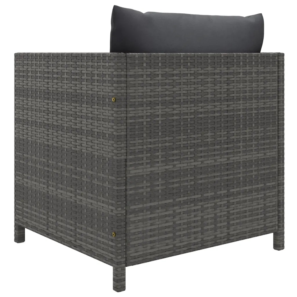 Set Divani da Giardino 5 pz con Cuscini in Polyrattan Grigio cod mxl 36229