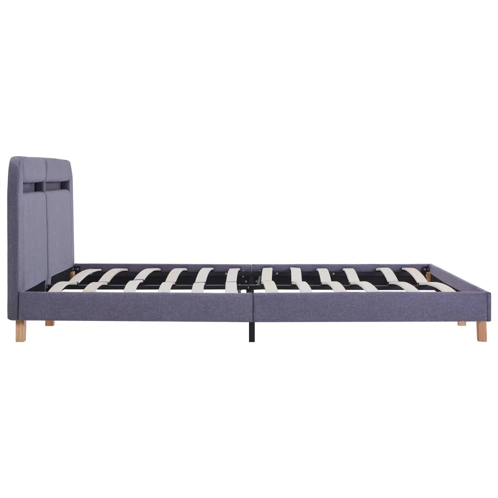 Giroletto LED senza Materasso-Struttura Letto con LED Grigio Chiaro 160x200 cm Tessuto