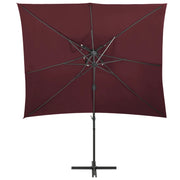 Ombrellone a Sbalzo con LED 250x250 cm Bordeaux 312366