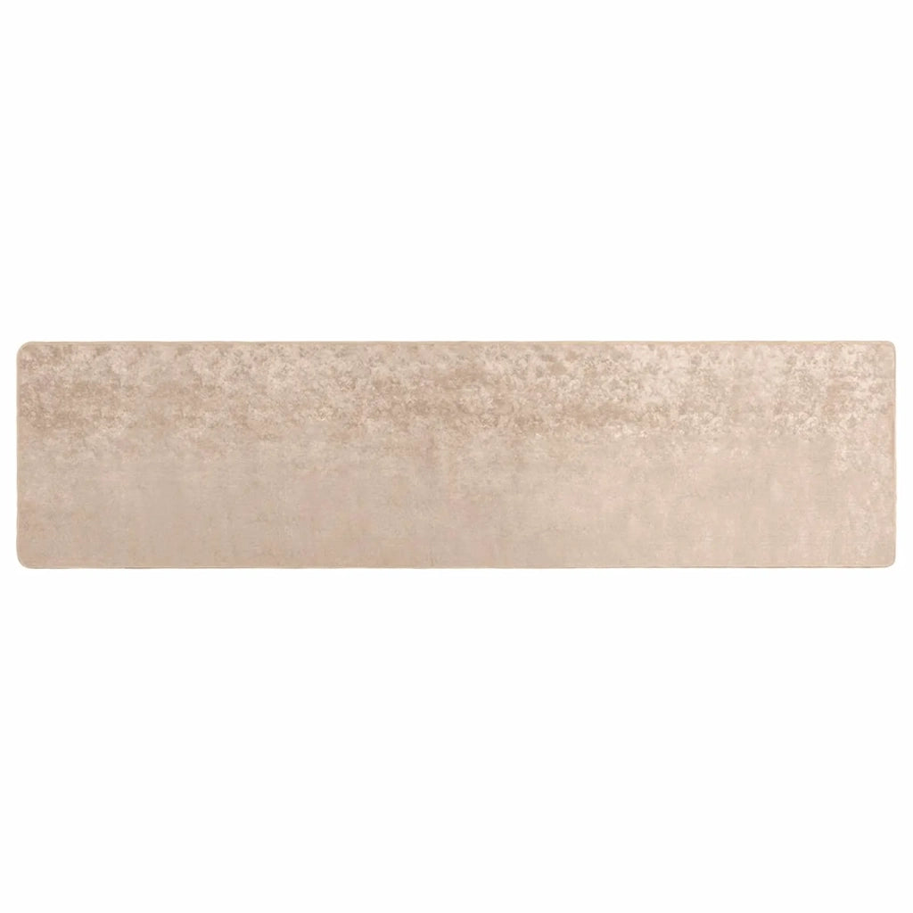 Runner Tappeto MARSA Beige 100 x 450 cm Poliestere e PVC