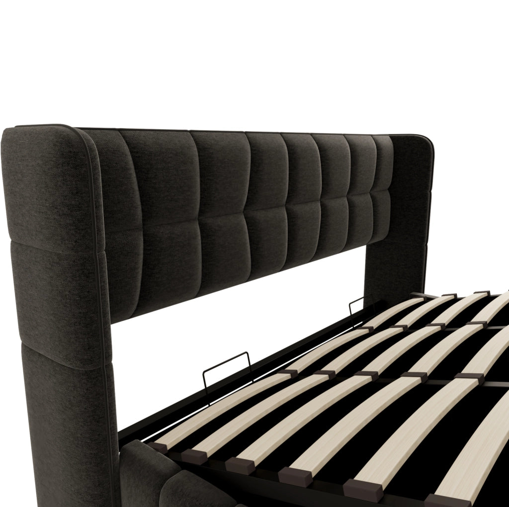 Letto matrimoniale contenitore 180x200 cm grigio