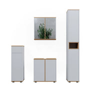 Vicco Set mobili bagno Bianco/Artisan 4 pezzi, con unità alta e unità midi