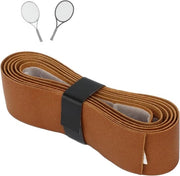 Grip per raccorda tennis in pelle con eccezionale assorbimento di shock e di sudore per campo di gioco marrone.