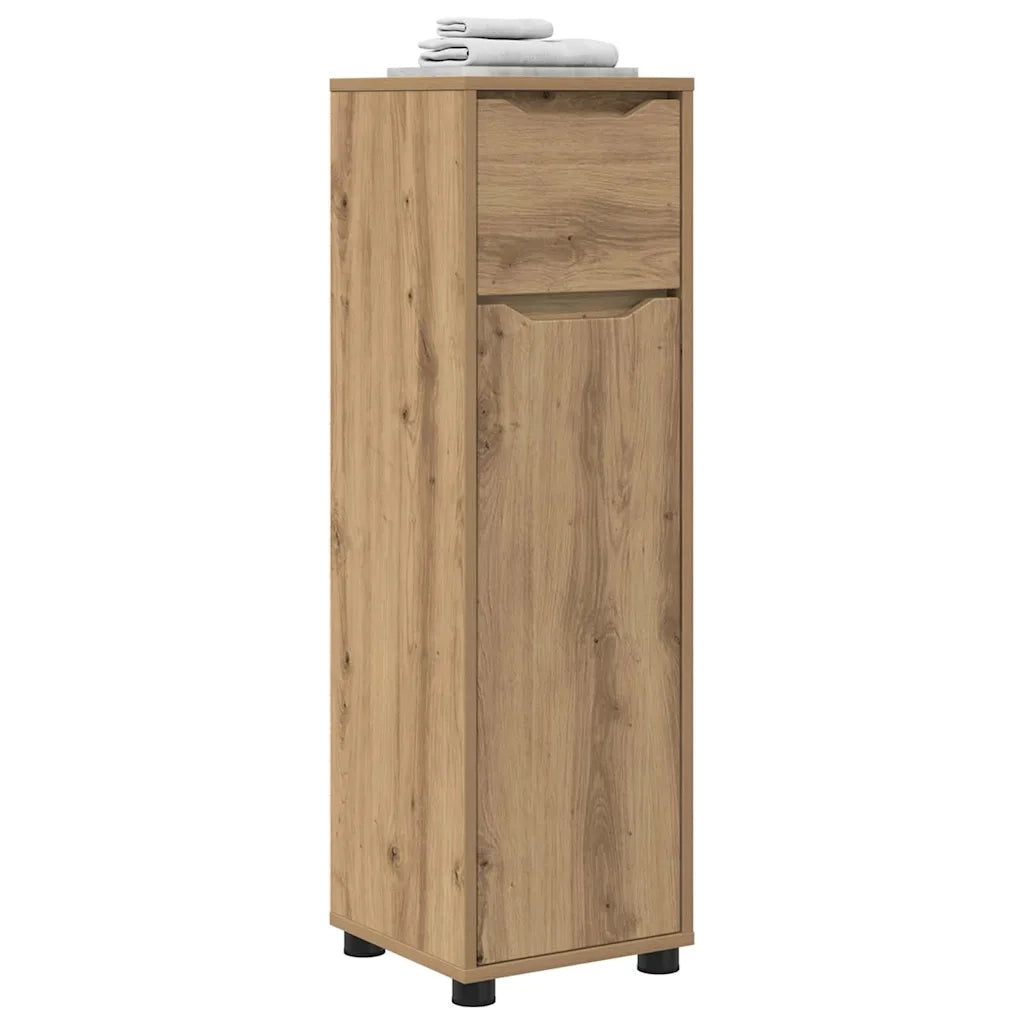 Mobile da Bagno | Armadio da bagno con porta Rovere artigianale 30,5 x 30 x 101 cm