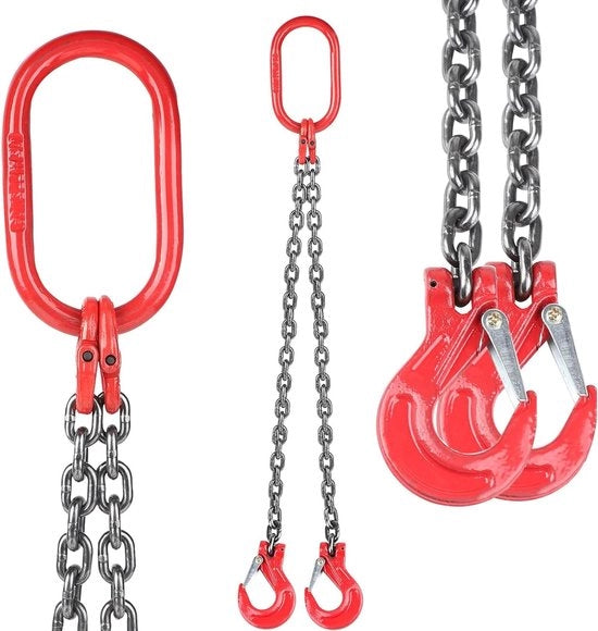 Catenaccio a doppia catena 1 m 2T catena a ghirlanda catena a boschetto catena a ragnatela catena di impatto con diametro 8 mm catena a choker attacco a forchetta G80 catena motore a alta resistenza
