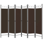 Divisorio Ambienti | Divider per stanze | Paravento a 6 Pannelli Marrone 240x180 cm