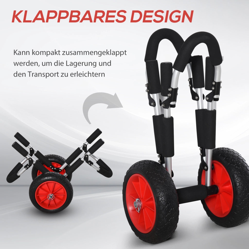 Carrello pieghevole per tavole da surf e kayak ¨C zephmum ¨C nero, alluminio, 45 kg