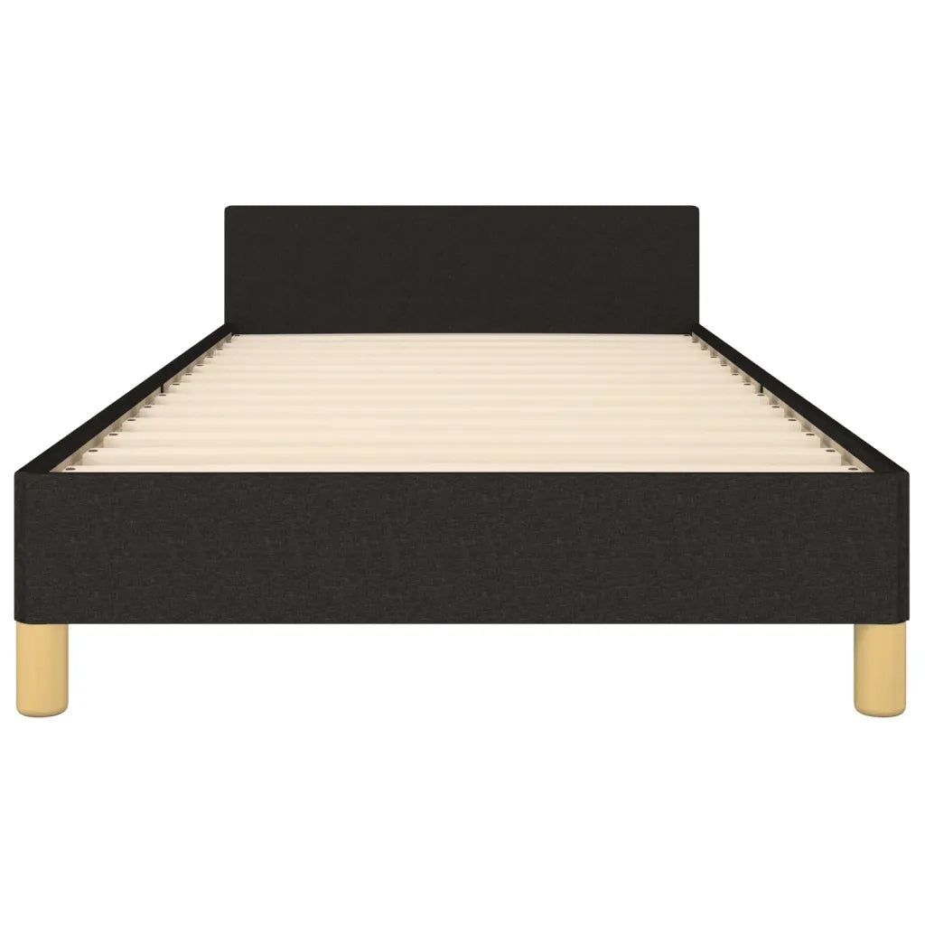 Giroletto con Testiera Nero 90x200 cm in Tessuto 3125351