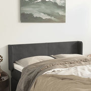 Testiera ad Orecchio-Testata con Orecchie Grigio Scuro 147x16x78/88 cm in Velluto 315372