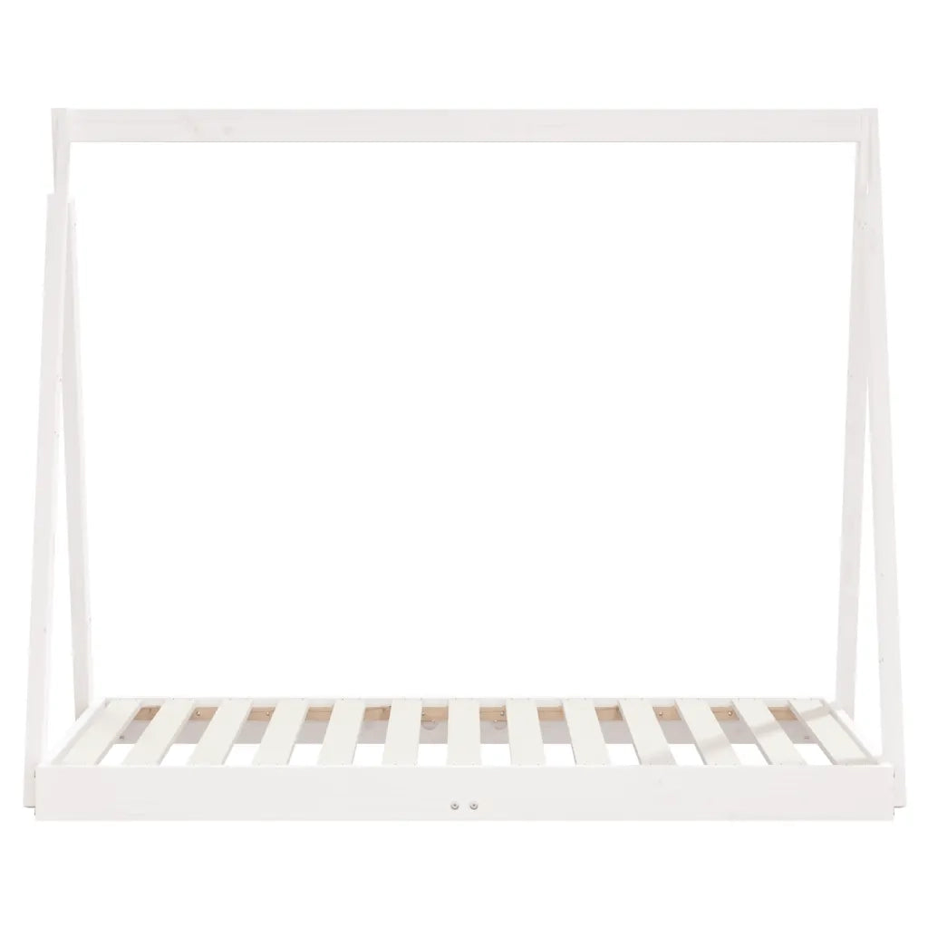 Giroletto per Bambini Bianco 70x140cm in Legno Massello di Pino 834526