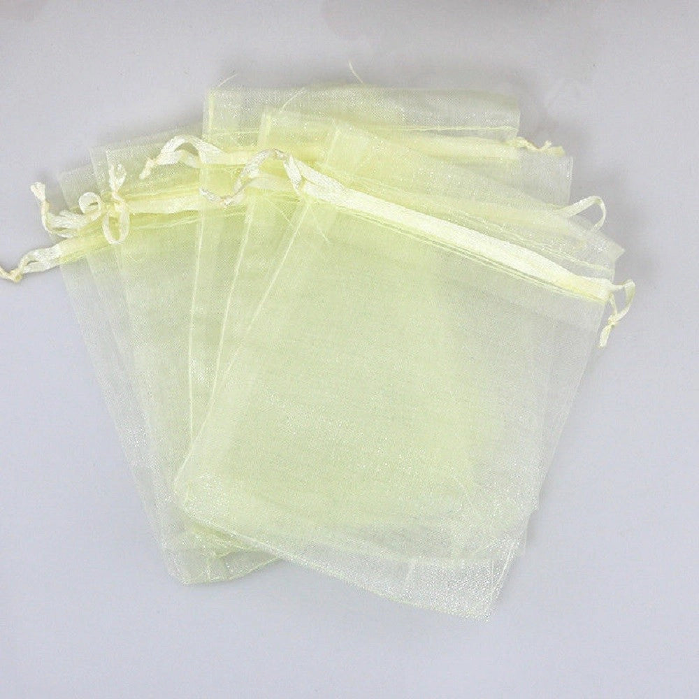 Trade Shop - 50 Veli Sacchetti Organza Tulle Per Confetti Regalo Bomboniera - Avorio