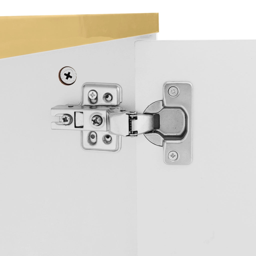 Mobile TV ULEVR 170x37x45 cm con 2 cassetti e 2 ante, bianco e oro con texture scolpita