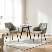 SEDIA Set da 2 pezzi 45,5x45x83,5 cm Similpelle Grigio Scuro
