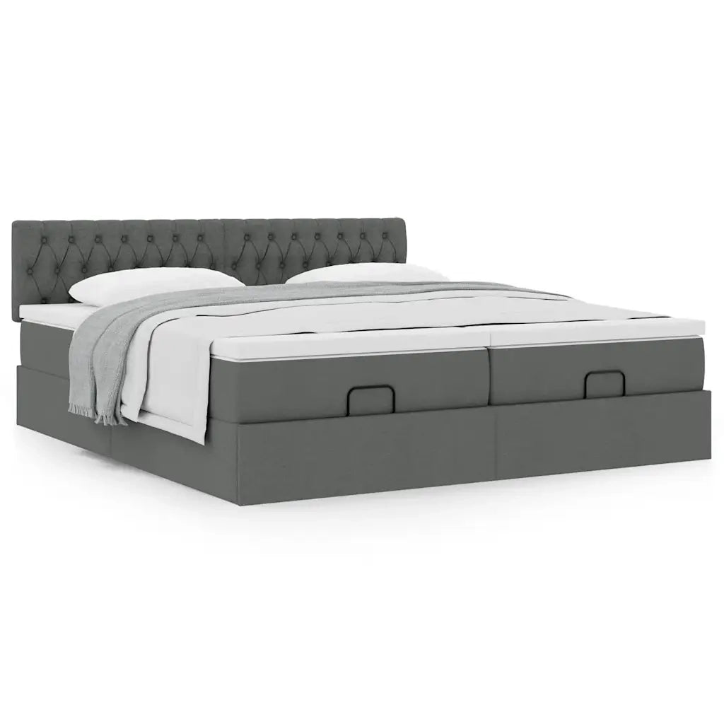 Struttura Letto Pouf con Materassi 160x200 cm in Tessuto 3312009