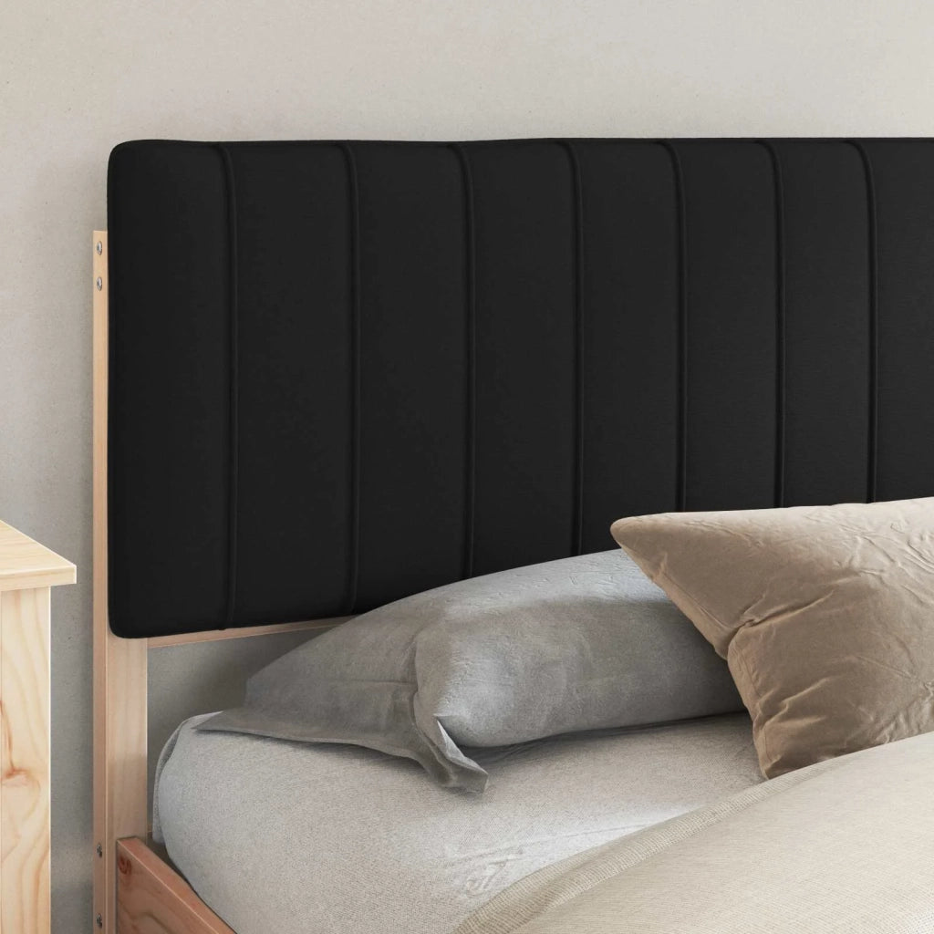 Letto con Testiera Rivestita Nero 200 x 200 cm 3405574