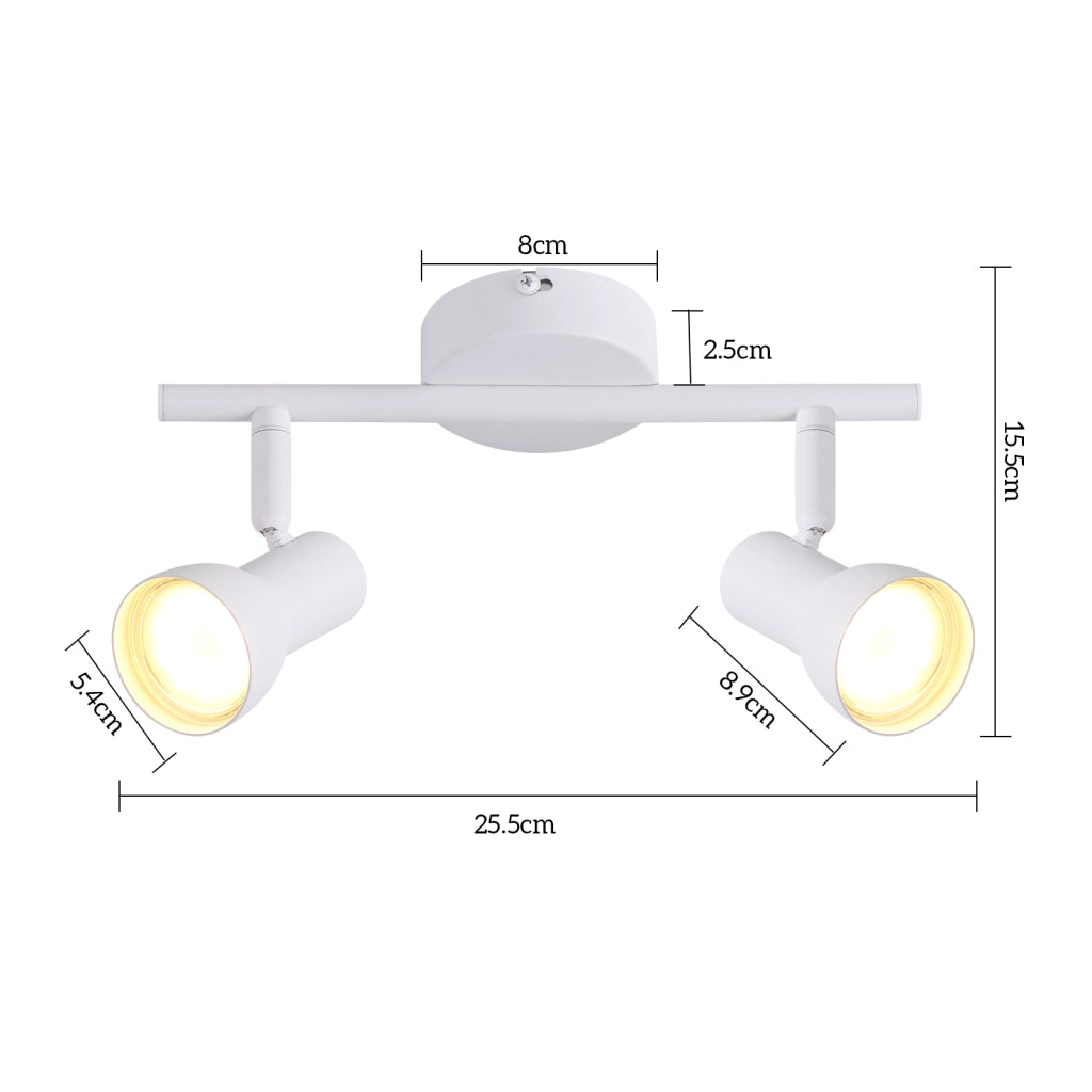 ZMH Faretto da soffitto bianchi 1 luce GU10 orientabili 350° metallo design moderno senza lampadina