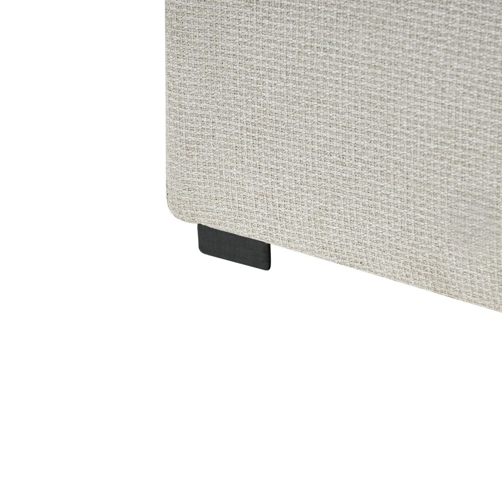 Letto matrimoniale Imbottito Tessuto bianco sporco 160 x 200 cm Con Testiera Trapuntata