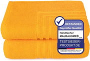 Pacco di 2 asciugamani per doccia, asciugamani in cotone 100%, 50x70cm, asciugamano arancione, asciugamano antiscivolo, asciugamano per doccia, asciugamano veloce asciugatura