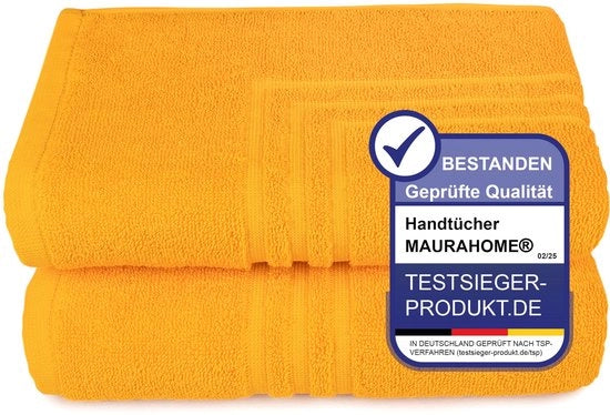 Pacco di 2 asciugamani per doccia, asciugamani in cotone 100%, 50x70cm, asciugamano arancione, asciugamano antiscivolo, asciugamano per doccia, asciugamano veloce asciugatura