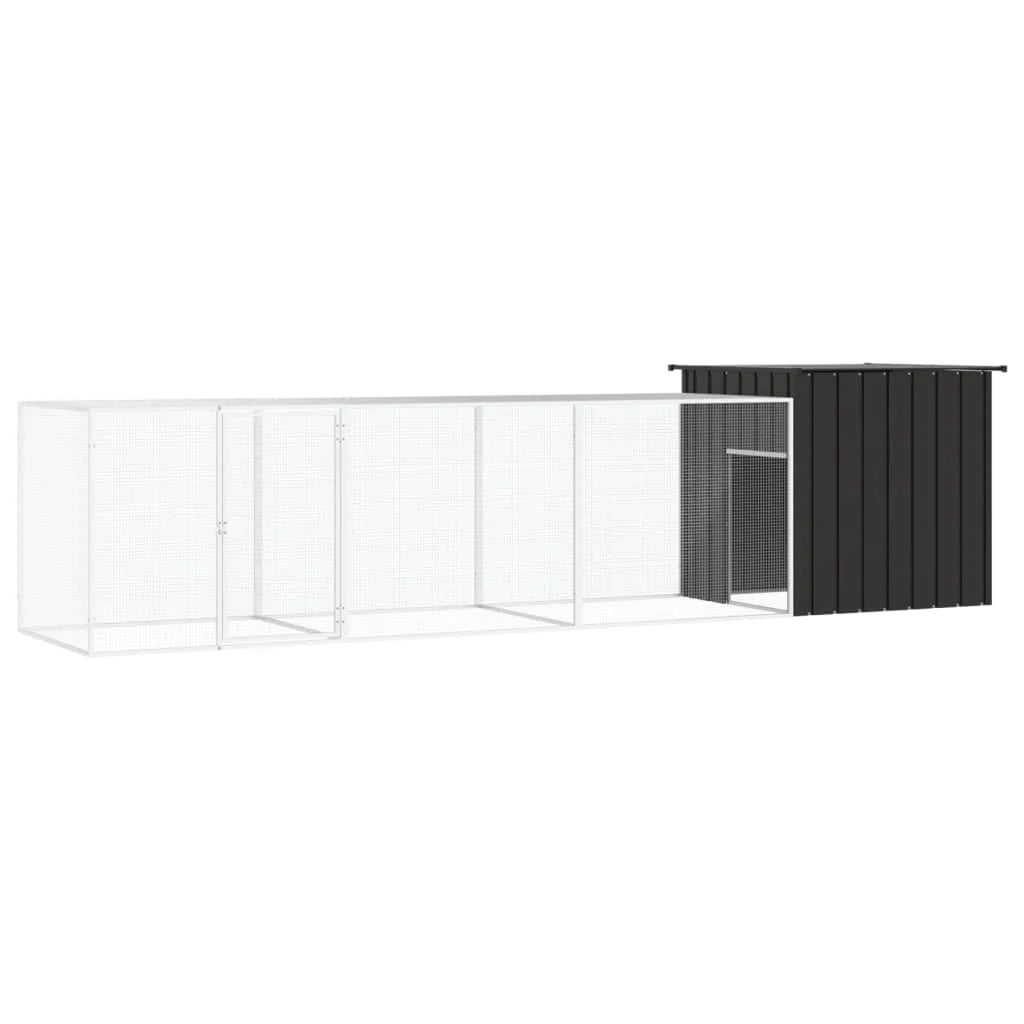 Recinto per pollaio in acciaio zincato antracite 400 x 91 x 100 cm 02_0043926