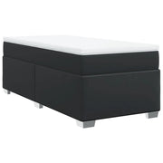 Letto singolo | Letto per adulti | Giroletto a Molle con Materasso Nero 90x190 cm in Similpelle
