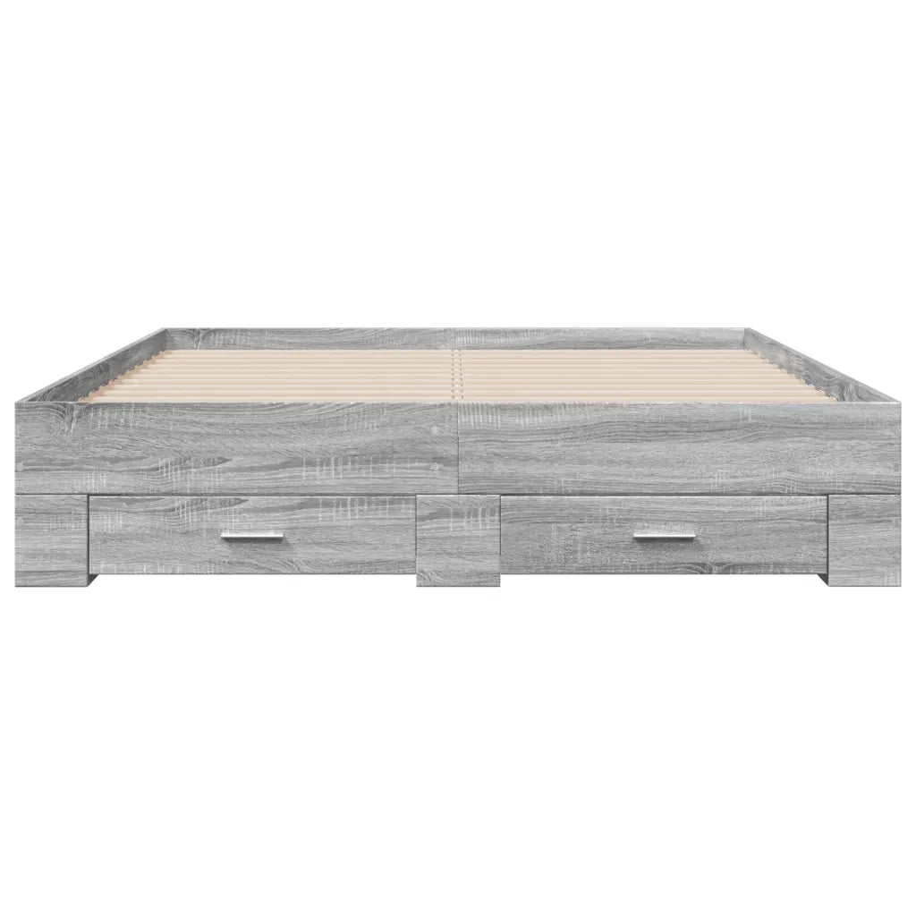 Giroletto Cassetti Grigio Sonoma 140x200 cm Legno Multistrato