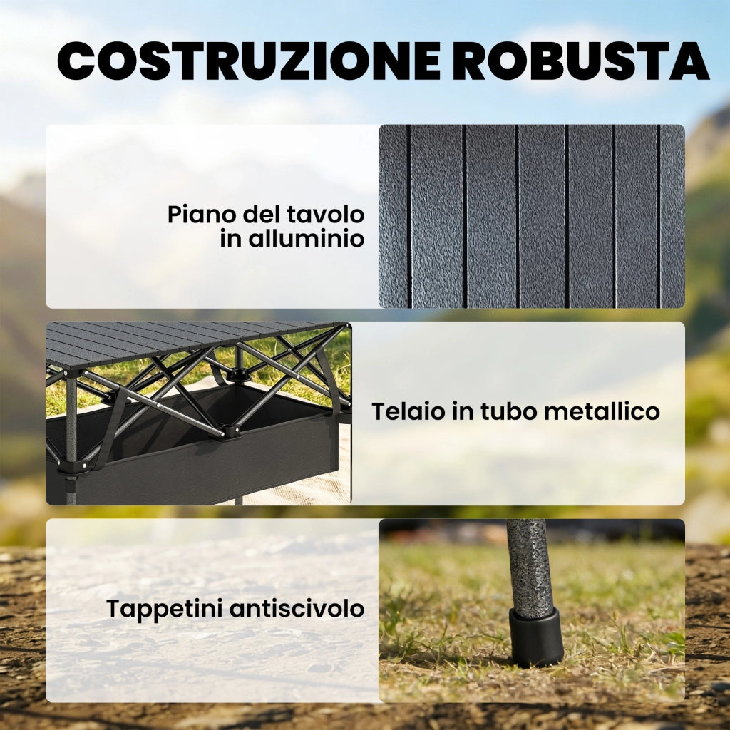 Tavolo da pranzo pieghevole ¨C zephmum ¨C nero, metallo, 93x55x68 cm
