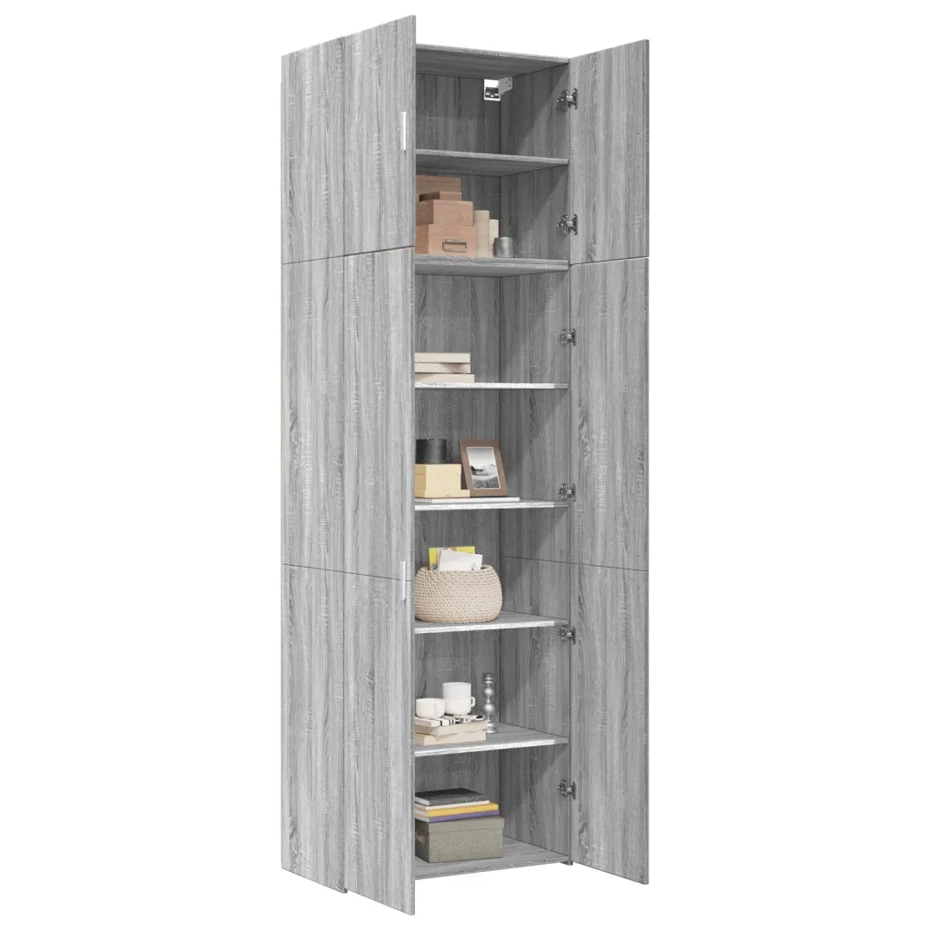 Credenza Grigio Sonoma 80x42,5x249 cm in Legno Multistrato