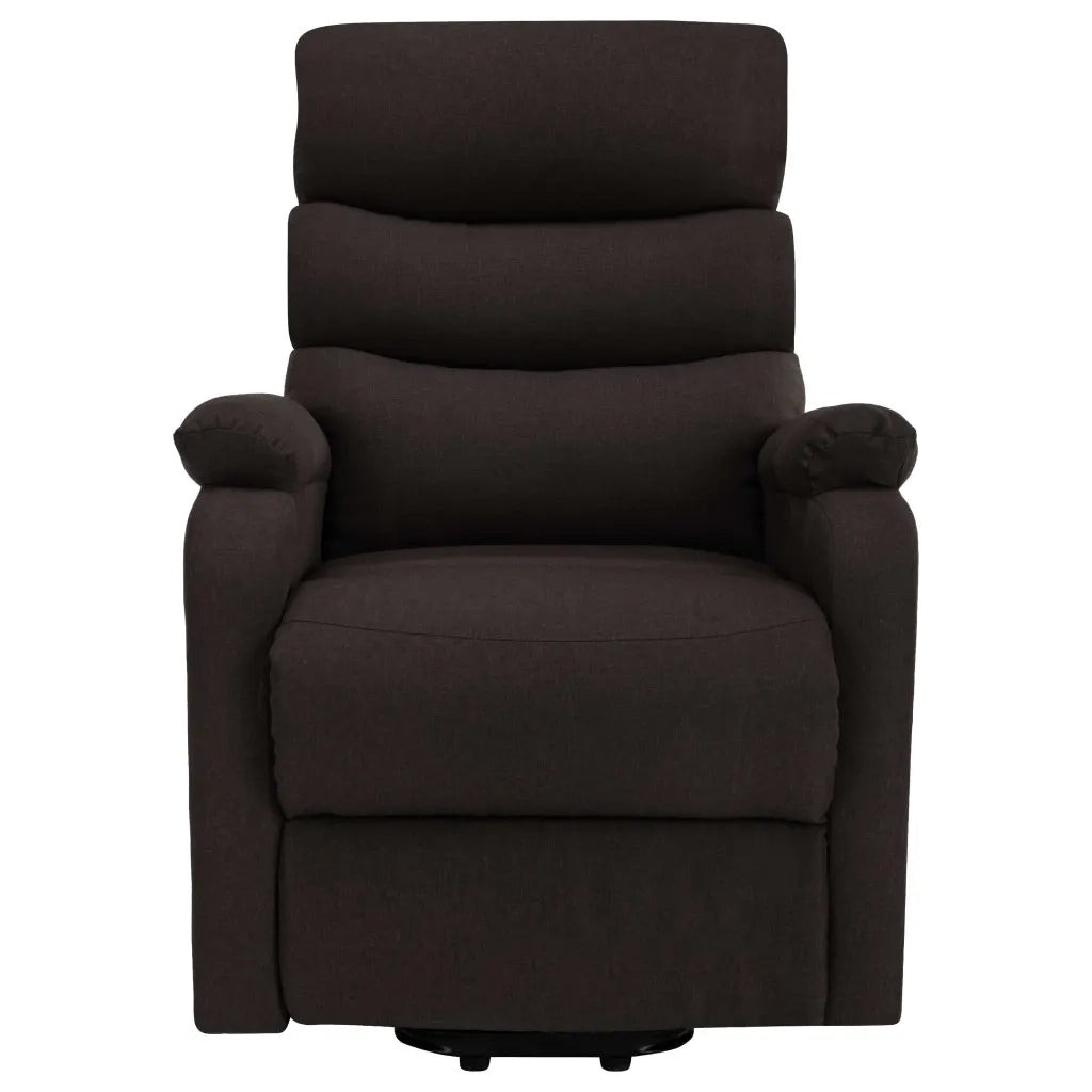 Poltrona Alzapersona Massaggiante Marrone Scuro in Tessuto 321251