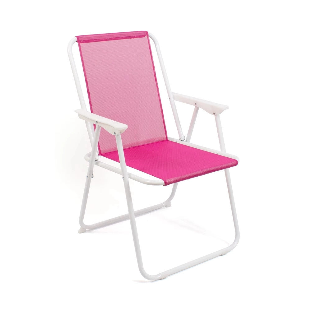 Trade Shop - Set 6pz Sedia Pieghevole Da Mare Spiaggia Campeggio In Metallo Tela Colorata 023282 -