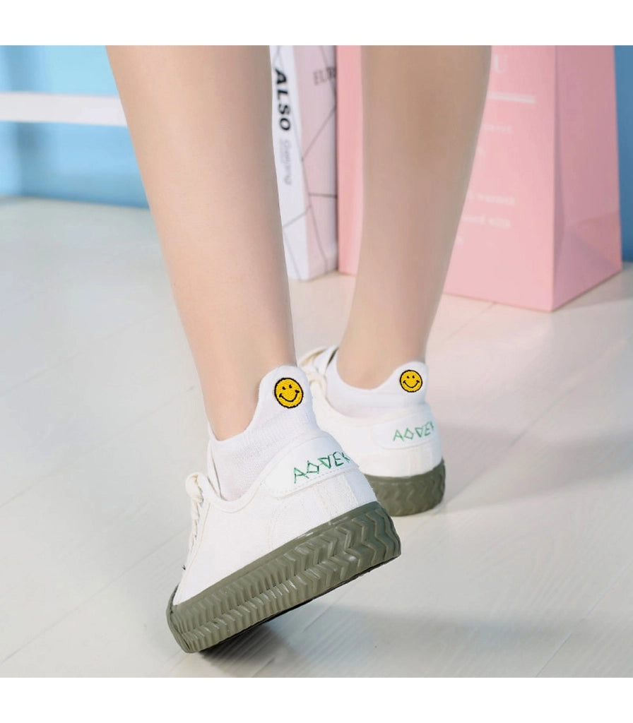 Calzini Bassi in Cotone | Ricamati con Cuori ed Emoji sul Tallone | Taglia Unica 35–40 EU