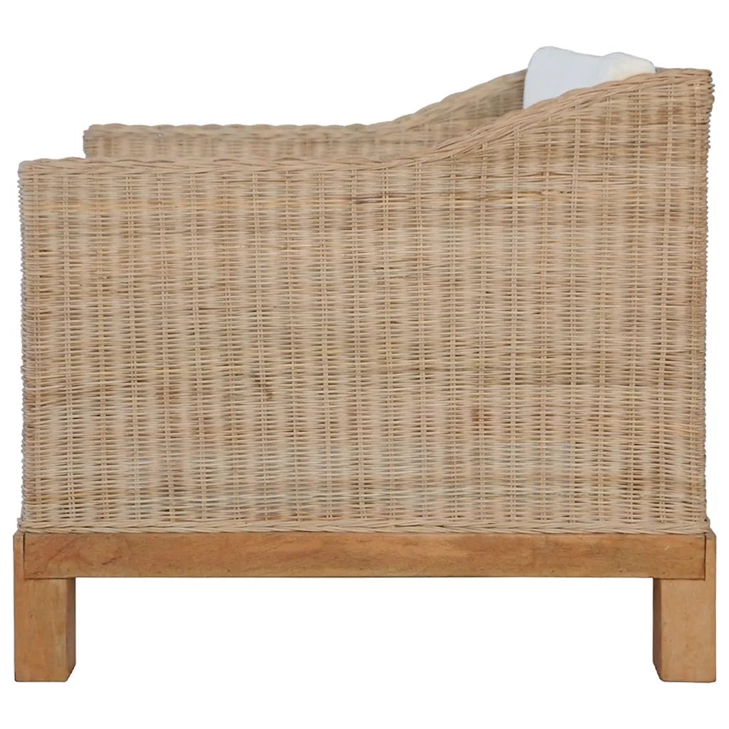 Set di Divani 2 pz con Cuscini in Rattan Naturale cod mxl 6259