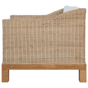 Set di Divani 2 pz con Cuscini in Rattan Naturale cod mxl 6259