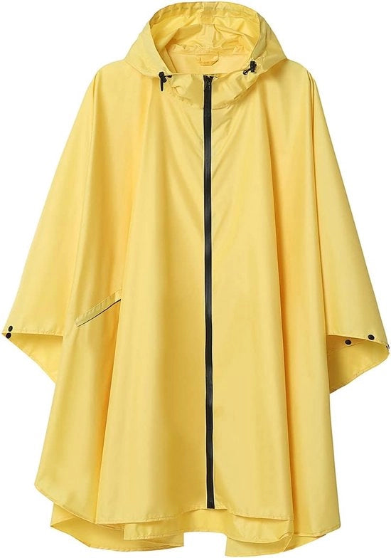 Poncho acqua resistente con cappuccio e cerniera per adulti all'aperto