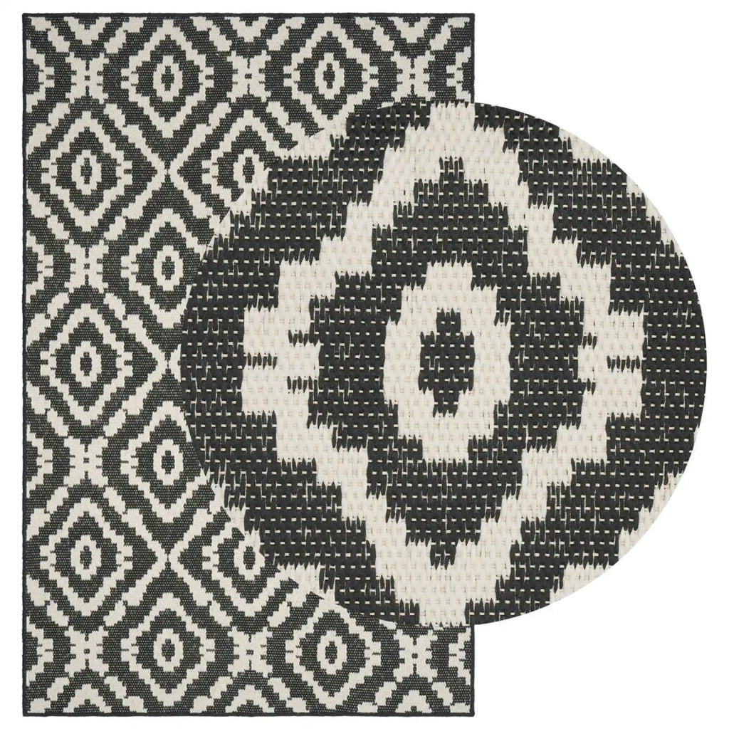 Tappeto da Area Naturale e Nero 200 x 290 cm PET 42043787