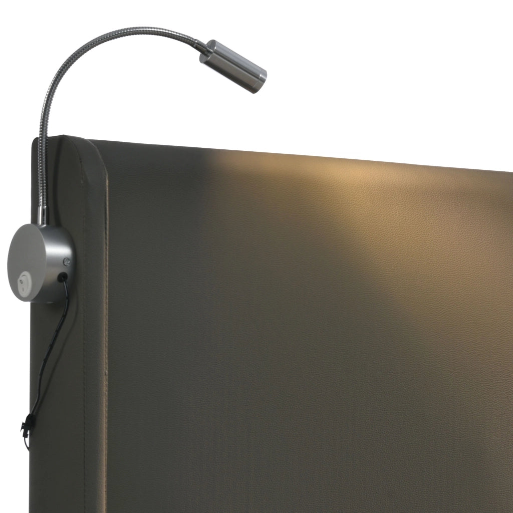Letti contenitori 160x200 cm con contenitore; luce da lettura e ricarica; PU grigio (Senza materasso)