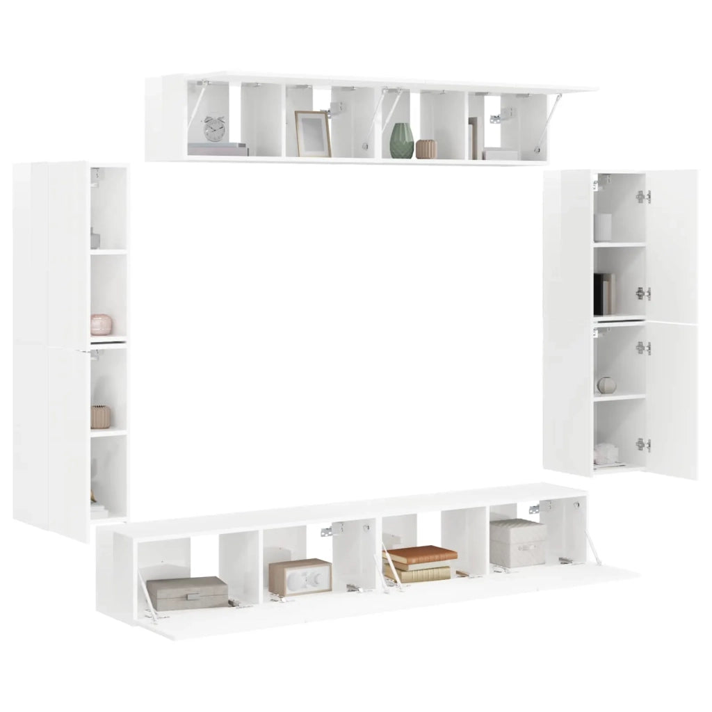 Mobile TV 8 pcs Bianco Lucido
